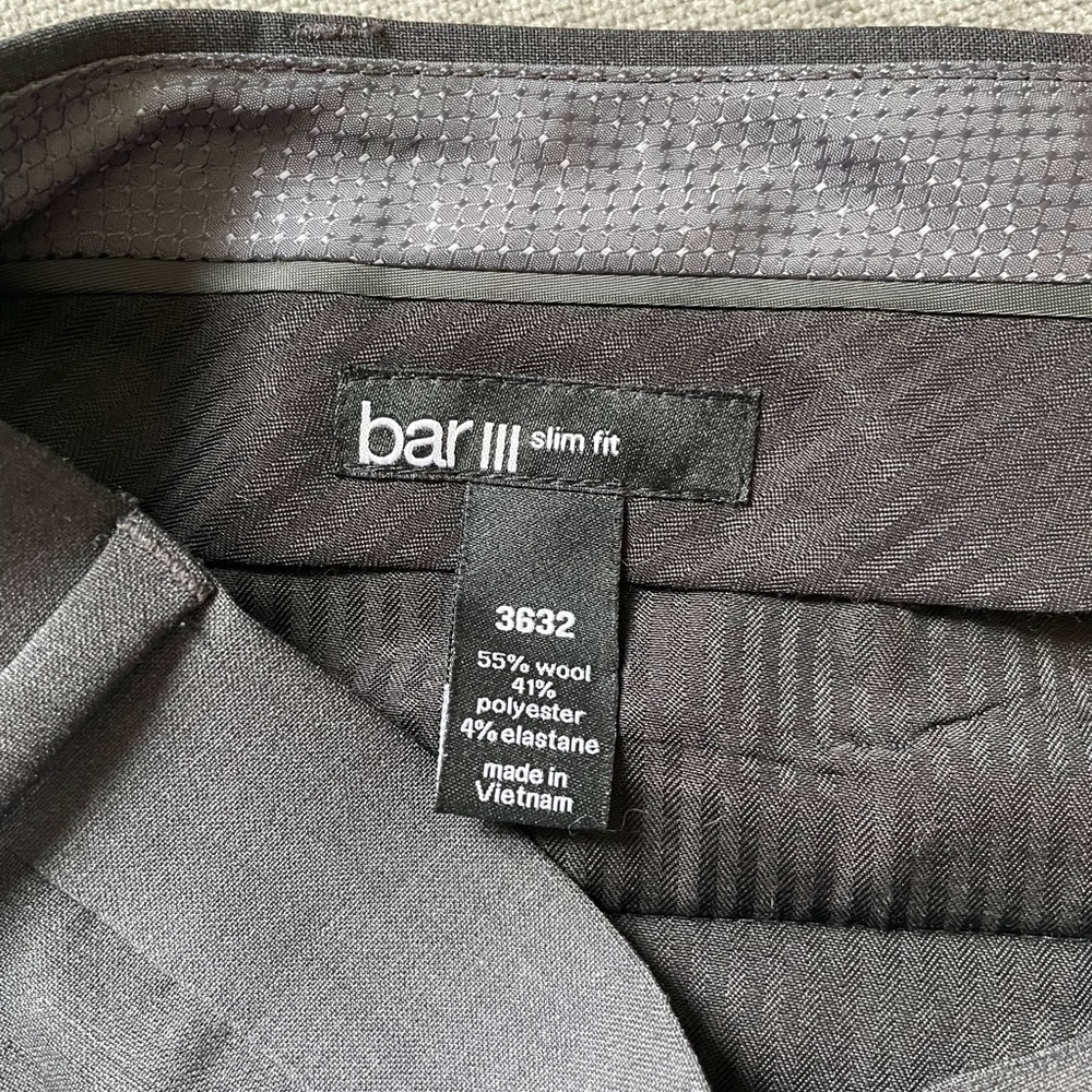 2 piece Bar III charcoal grey wool blend suit 42R - Picture 12 of 16